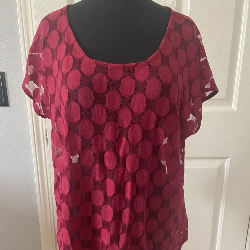 Bobeau Women Short Sleeve Blouse Size M